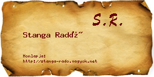 Stanga Radó névjegykártya